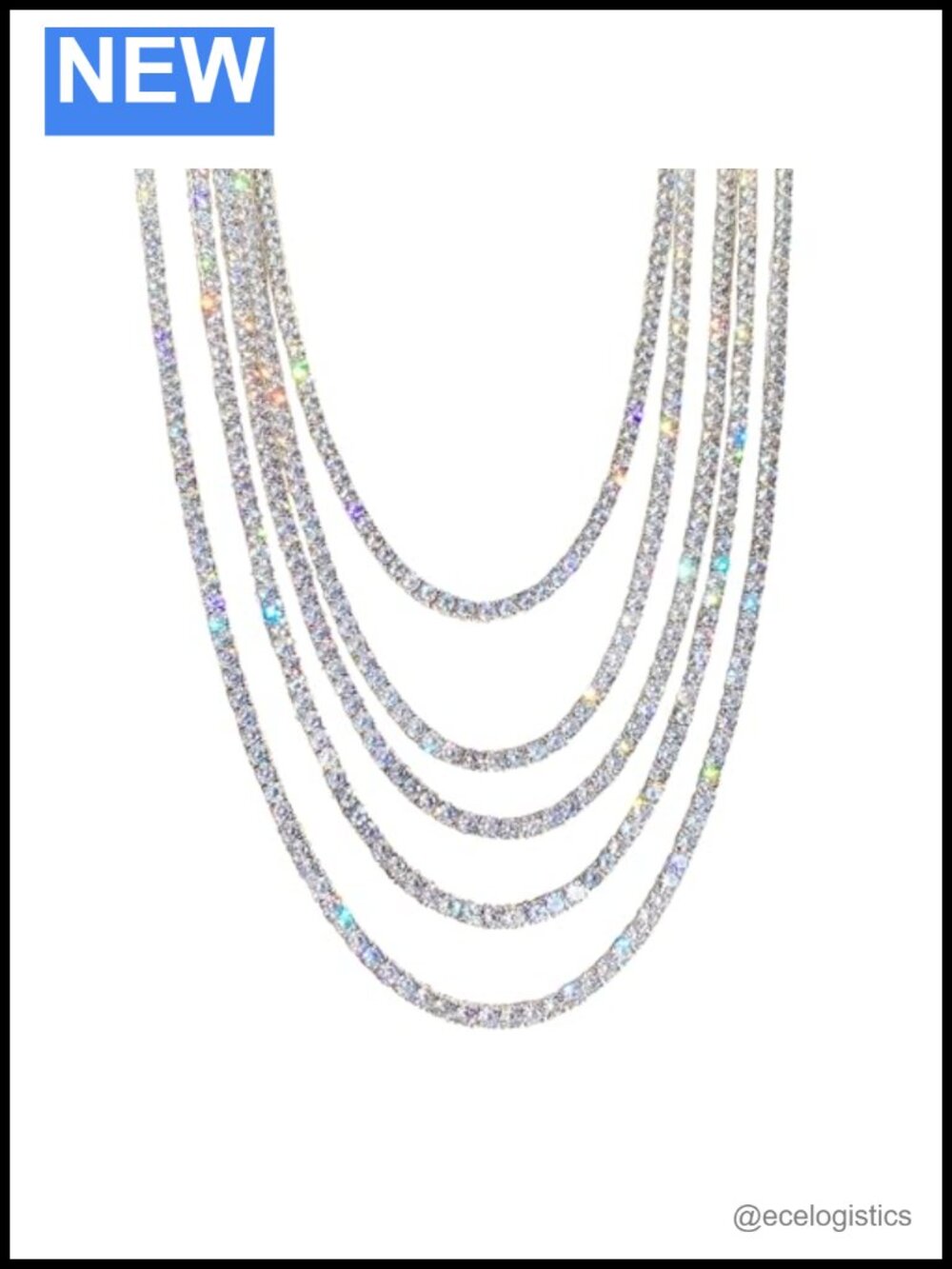 Moissanite Tennis Necklace 925 Sterling Silver Round Cut Handmade Gift